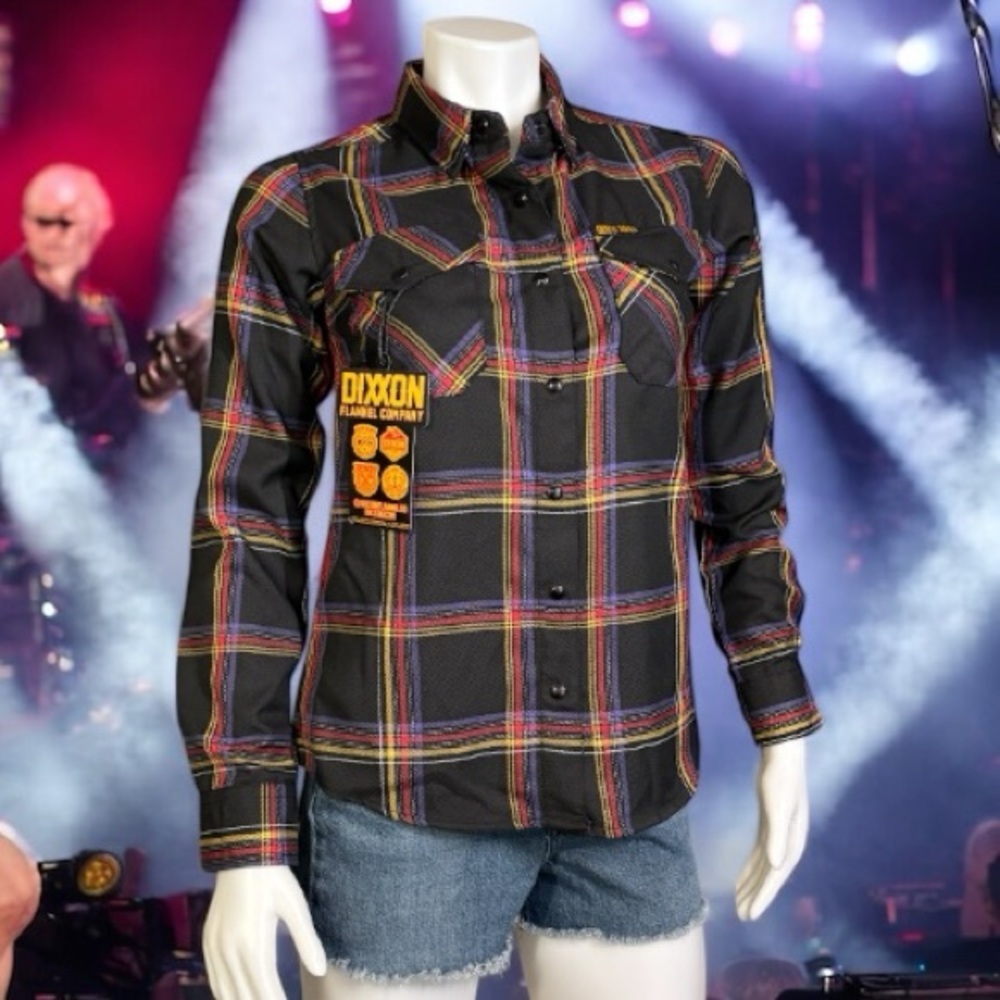 NWT Limited Edition Women’s Dixxon Flannel Company Guns N' Roses Plaid Shirt